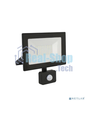 Прожектор Ultraflash LFL-3002S C02 черный (LED прожектор с датчиком, 30 Вт, 230В, 6500К)