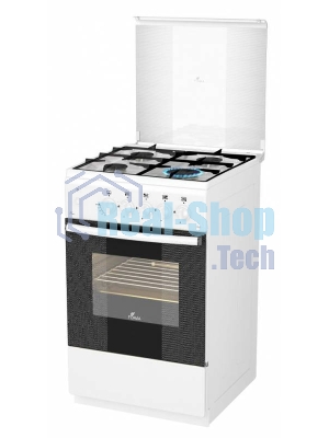 Газовая плита Flama FG 2411 W белый, конфорок 4 шт, духовка 50 л, 50 см x 85 см x 60 см