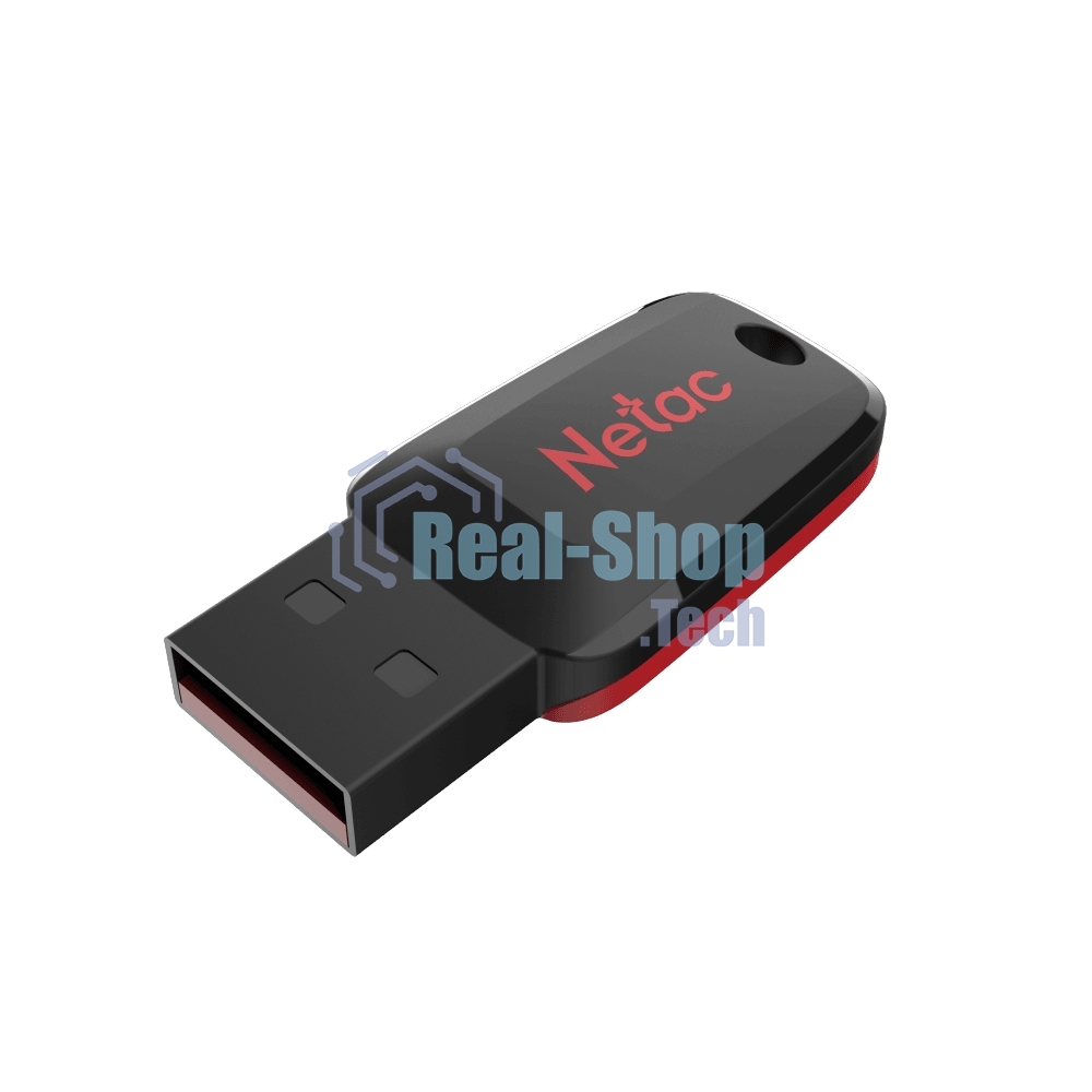 Флешка USB Netac U197 (NT03U197N-016G-20BK), 16Gb, USB 2.0, R/W 25/10, черный/красный