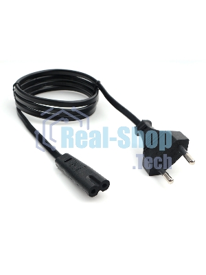 Кабель питания аудио/видео Cablexpert PC-184/2-1М, 1м, CEE 7/16 - C7, 2-pin, 2х0,5, черный, пакет