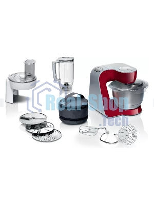 Кухонный комбайн Bosch MUM58720 1000Вт красный/серебристый