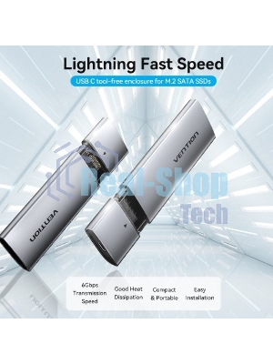 Корпус для SSD Vention USB 3.1 Gen 2-C M.2 NGFF (B-Key/B&M Key) Серый