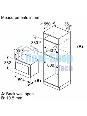 Встраиваемая микроволновая печь Bosch BEL7321B1 900Вт, 5 режимов, кварцевый гриль,инвертер, 21 л, черный, петли слева