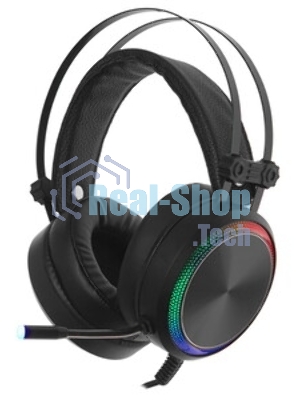 Гарнитура Oklick HS-L810G чёрный, проводная, USB, подсветка