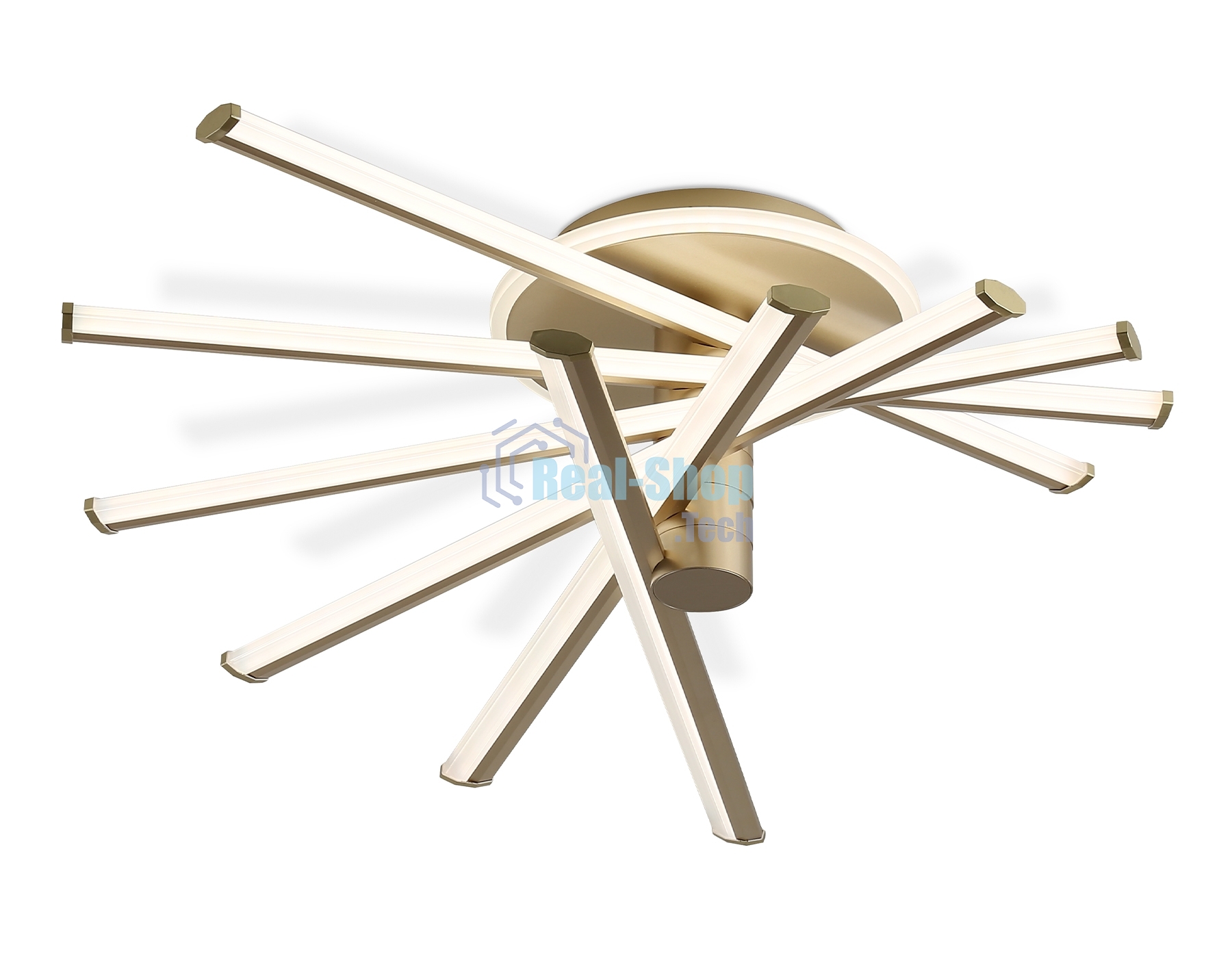 Потолочный светодиодный светильник Ambrella light FL6234 GD золото 96W 3000K-6400K 605*605*200 (ПДУ ИК)