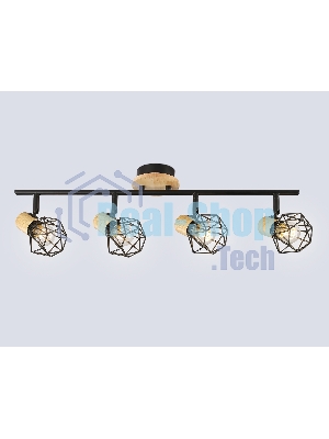 Светильник Ambrella light TR8754/4 BK/WD черный/дерево IP20 E27/4 615*115*200