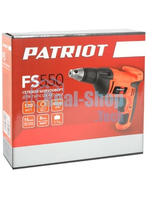 Дрель-шуруповерт Patriot FS 550, 520 Вт, 8 Нм, щеточный