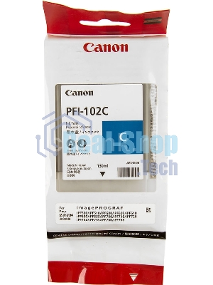 Картридж струйный Canon PFI-102C (0896B001) голубой (130 мл.) для Canon imagePROGRAF iPF605, iPF610., iPF650, iPF655, iPF710, iPF750, iPF755, LP17, iPF510