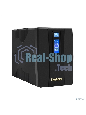 Источник бесперебойного питания ExeGate Power Smart ULB-1000.LCD.AVR.2SH 1000VA/550W, LCD, AVR, 2*Schuko, черный