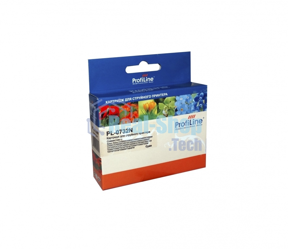Картридж струйный ProfiLine PL-0732N для принтеров Epson StylusCX3900/CX3905/CX4900/CX4905/CX5500/CX5501/CX5505/CX5510/CX5600/CX5900/CX6900F/CX7300/CX7310/CX8300/CX9300F/C79/C90/C92/C110/TX200/TX209/TX210/TX219/TX300F/TX400/TX410/TX419/TX550W/TX600FW Cyan