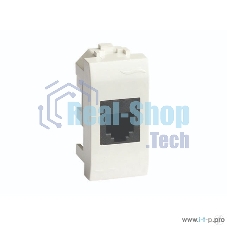Компьютерная розетка RJ-45 кат.5Е (разъем PcNet), белая, 1мод. ДКС 76654B