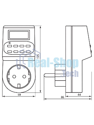 Розетка с таймером Feron (недельная) 3500W/16A 230V, 61925(TM22)