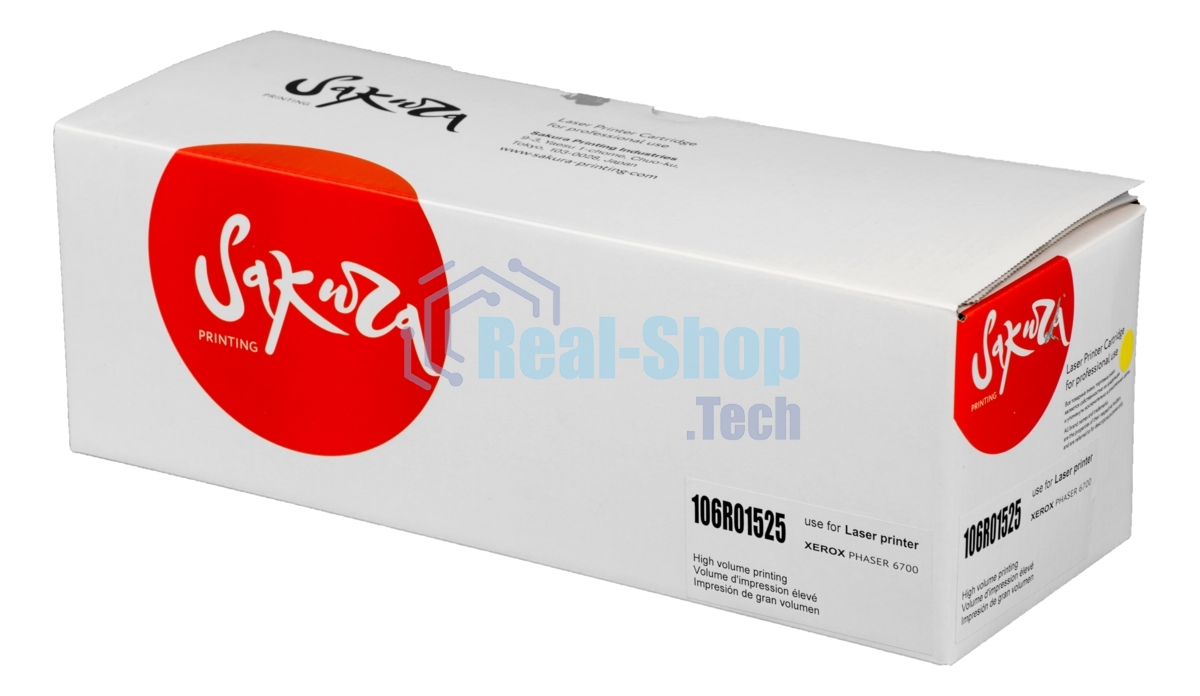Картридж лазерный Sakura 106R01525 для Xerox Phaser 6700, желтый, 12 000 к.