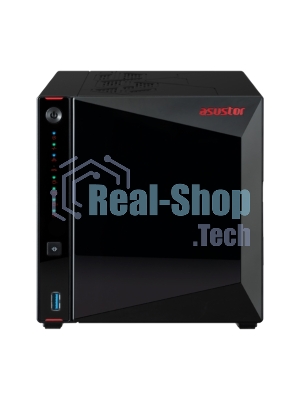Сетевой накопитель ASUSTOR AS5404T 2-Bay NAS/Media player/Intel Celeron N5105 2.0GHz up to 2.9GHz, 4Gb SO-DIMM DDR4, noHDD(HDD,SSD),/2x 2,5Gb (LAN)/3xUSB3.2,HDMI; 90IX01R1-BW3S40