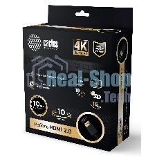Кабель аудио-видео Cactus CS-HDMI.2-10 HDMI (m)/HDMI (m) 10м. позолоченные контакты черный