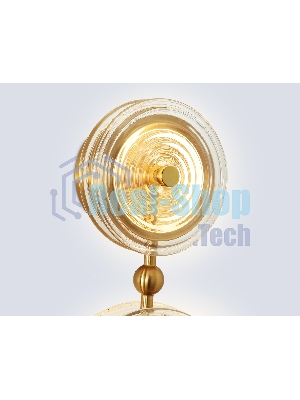 Настенный светодиодный светильник Ambrella light LH31118/2 BS/CL латунь/прозрачный 15W 3000K 200*90*390