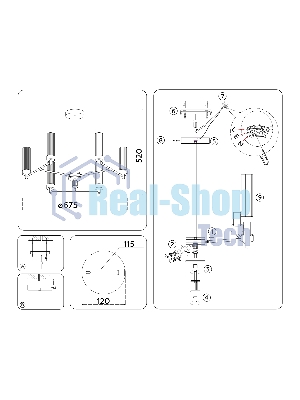 Люстра Ambrella light LH55151/6 CH/CL хром/прозрачный E14/6 max 40W D675*520