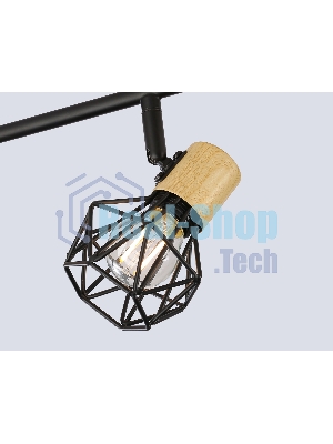 Светильник Ambrella light TR8754/4 BK/WD черный/дерево IP20 E27/4 615*115*200