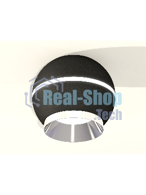 Светильник Ambrella Light XS1102011 SBK/PSL черный песок/серебро полированное MR16 GU5.3 LED 3W 4200K (C1102, N7032)
