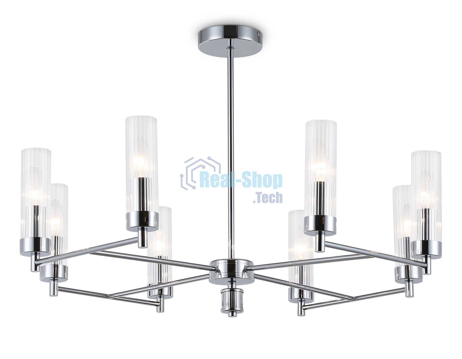 Люстра Ambrella light LH55152/8 CH/CL хром/прозрачный E14/8 max 40W D765*520