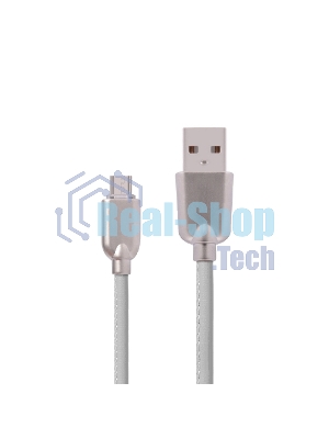Кабель USB ACD-Allure MicroUSB - USB-A Кожа, 1м, белый