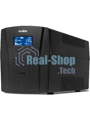 Источник бесперебойного питания UPS Sven Pro 1500 (1000 WA, LCD, USB, RG-45, 3 евро розетки)