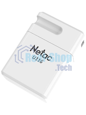 Флешка USB Netac U116 (NT03U116N-064G-20WH), 64Gb, USB 2.0, R/W 70/30, белый