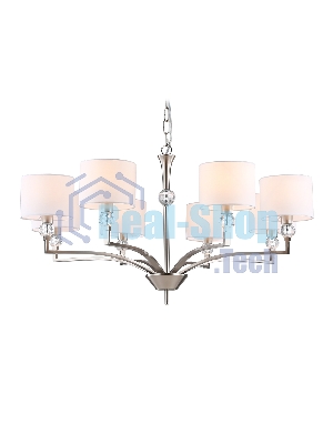 Люстра Ambrella light LH71123/8 SN/WH никель/белый E14/8 max 40W D840*880