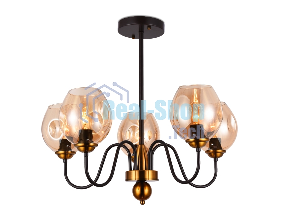 Светильник Ambrella light TR9057/5 DCF/TI темный кофе/янтарь E27 max 40W D650*572