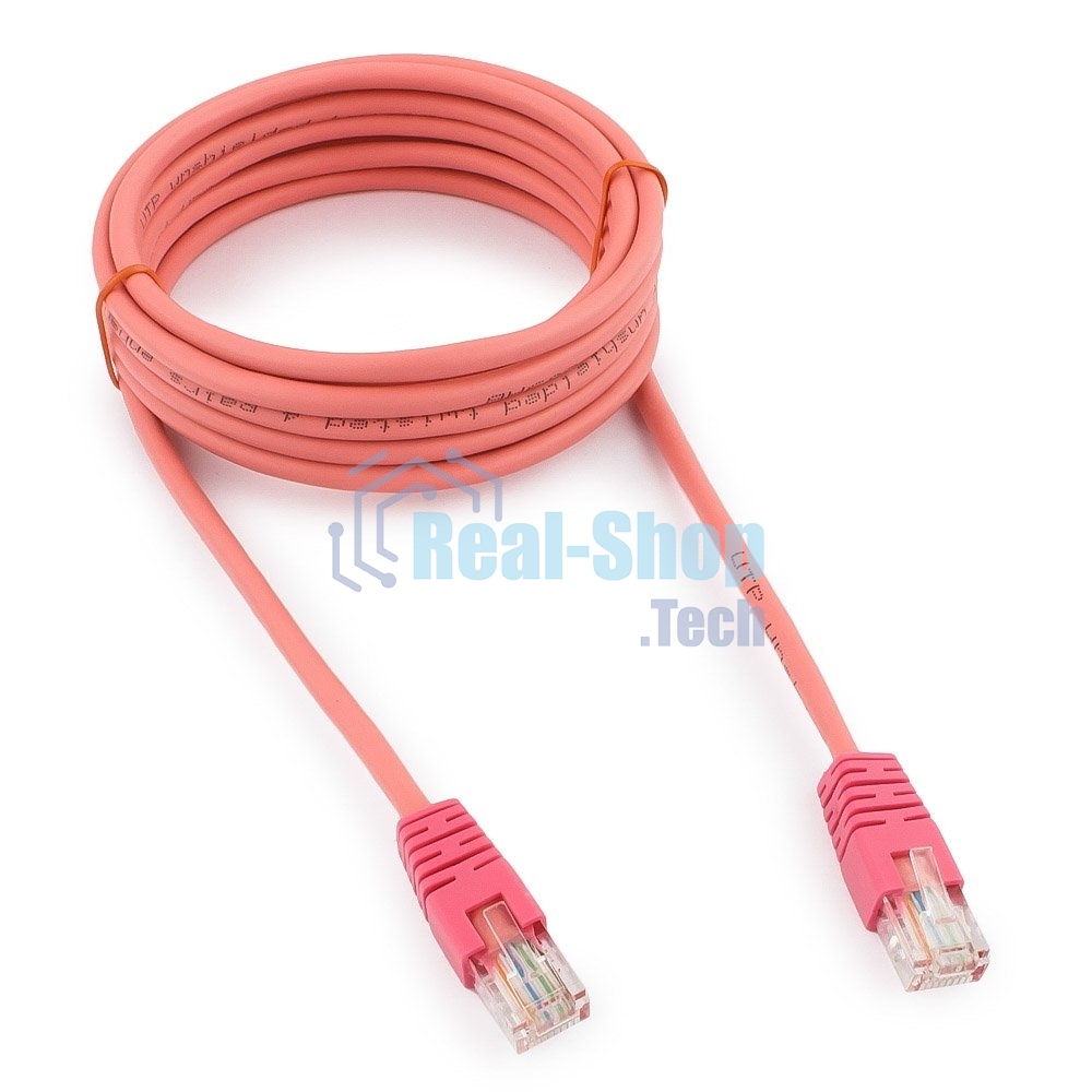 Патч-корд UTP Cablexpert cat.5e, 3м, литой, многожильный, розовый