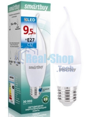 Лампа светодиодная Smartbuy-C37-9,5W/6000/E27