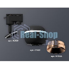 Светильник Ambrella light XT1102006 SBK/PPG черный песок/золото розовое полированное GU5.3 LED 3W 4200K (A2521, C1102, N7035)