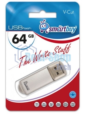 Флешка USB Smartbuy V-Cut Silver (SB64 GbVC-S), 64Gb, USB 2.0, R/W 25/15, серебристый