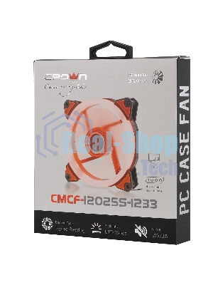 Вентилятор для корпуса Crown CMCF-12025S-1233 черный/оранжевый, 120 мм, 1650 об/мин, 23 дБ, 3 pin