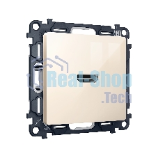 Комплект механизма розетки HDMI 2.0 ALFA Бежевый глянец 40V/500mA 2.0GHz 5-18Gbit/s QUANT (AP3140, VM222) MA314010