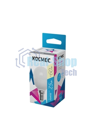 Лампа светодиодная Космос LED BASIC GL45 7.5Вт 220В E14 3000К