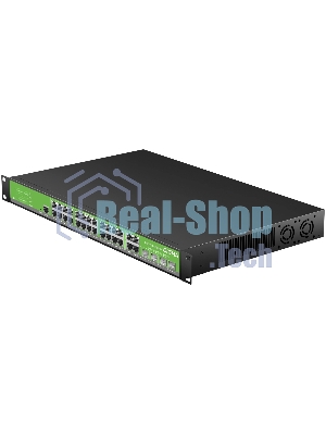 Коммутатор Digma DSP724G-4C-R300 (L2+) 24x1 Гбит/с 4xКомбо(1000BASE-T/SFP) 24PoE 24PoE+ 300W управляемый