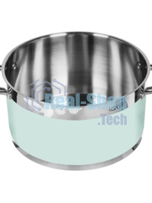 Кастрюля LARA LR02-545 MINT 26x14 см, 7,2 л, носик, индукционное дно, крышка с бортом, нержавеющая сталь