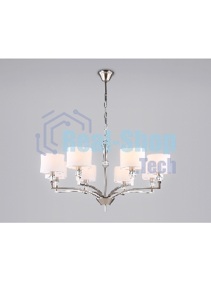Люстра Ambrella light LH71123/8 SN/WH никель/белый E14/8 max 40W D840*880