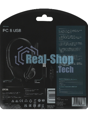 Гарнитура EPOS PC 8 чёрный, проводная, USB, подвижный микрофон, выключение микрофона