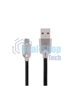 Кабель USB ACD-Allure Lightning - USB-A Кожа, 1м, черный