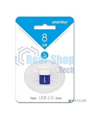 Флешка USB Smartbuy LARA Blue (SB8GbLara-B), 8Gb, USB 2.0, R/W 15/5, синий/белый