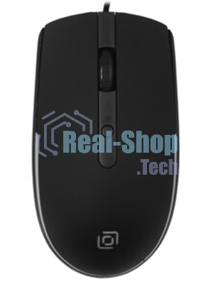Мышь проводная Oklick 100M черный, 1600 dpi, USB, кнопки - 4