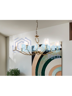 Люстра Ambrella light LH57093/7 BS/FR латунь/белый матовый E14/7 max 40W D840*790