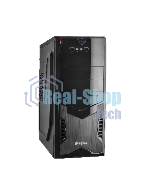 Компьютерный корпус Miditower ExeGate CP-601 Black, ATX, (без БП), 2хUSB, Audio