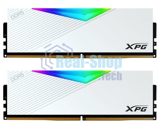 Оперативная память XPG Lancer, DDR5, 32Gb (2x16Gb), 6000MHz, CL30, DIMM, с радиаторами, RGB, белый