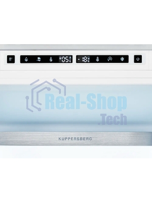 Встраиваемый холодильник Kuppersberg RBN 1760, High-Tech, объем 237 л, скользящий фасад, электронное управление, No Frost, антибактериальный пластик, звуковой сигнал при открытой дверце, перенавешиваемые двери, LED освещение, уровень шума 41 дБ, энергоэффективность А+, белый
