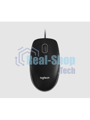 Мышь проводная Logitech B100 черный, 1000 dpi, USB, кнопки - 3