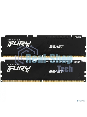Оперативная память Kingston Fury Beast, DDR5, 32GB (2x16GB), 5600MHz, CL40, DIMM, с радиаторами, черный