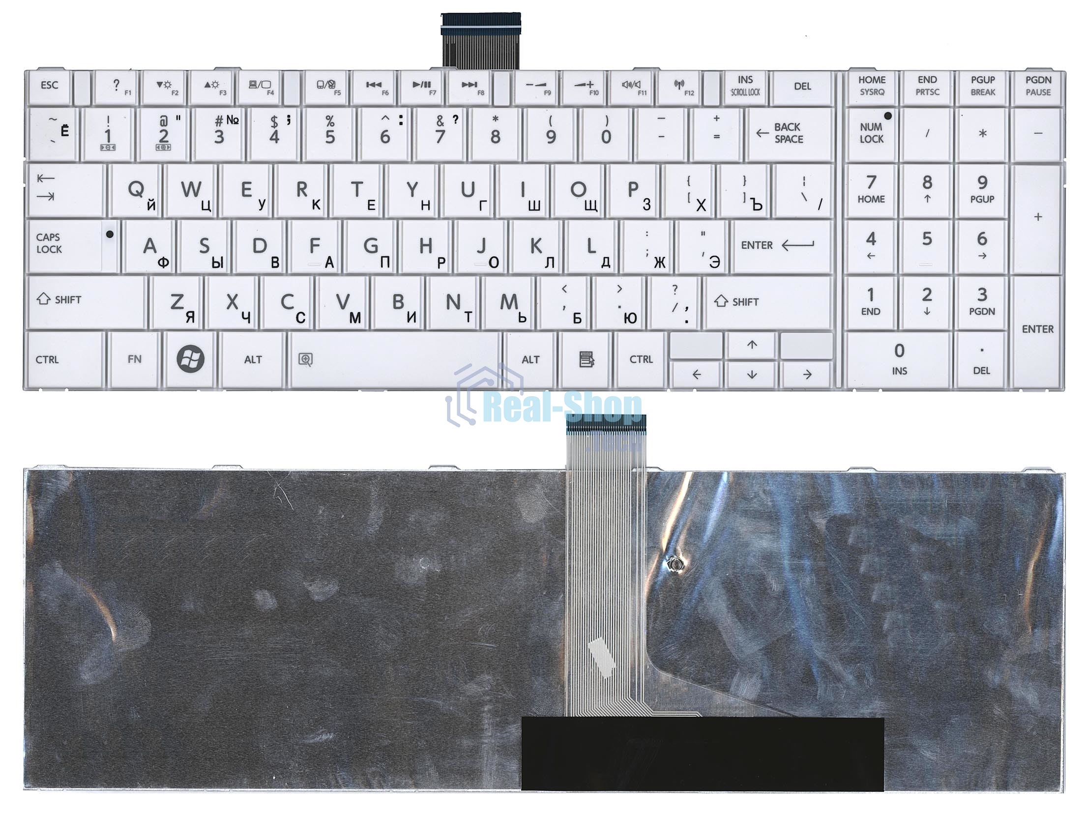Клавиатура для ноутбука Toshiba Satellite C850 C855 C870 белый
